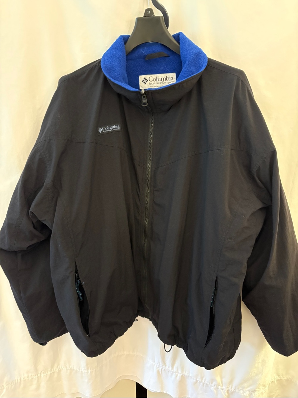 Columbia Black Windbreaker Jacket with High Collar